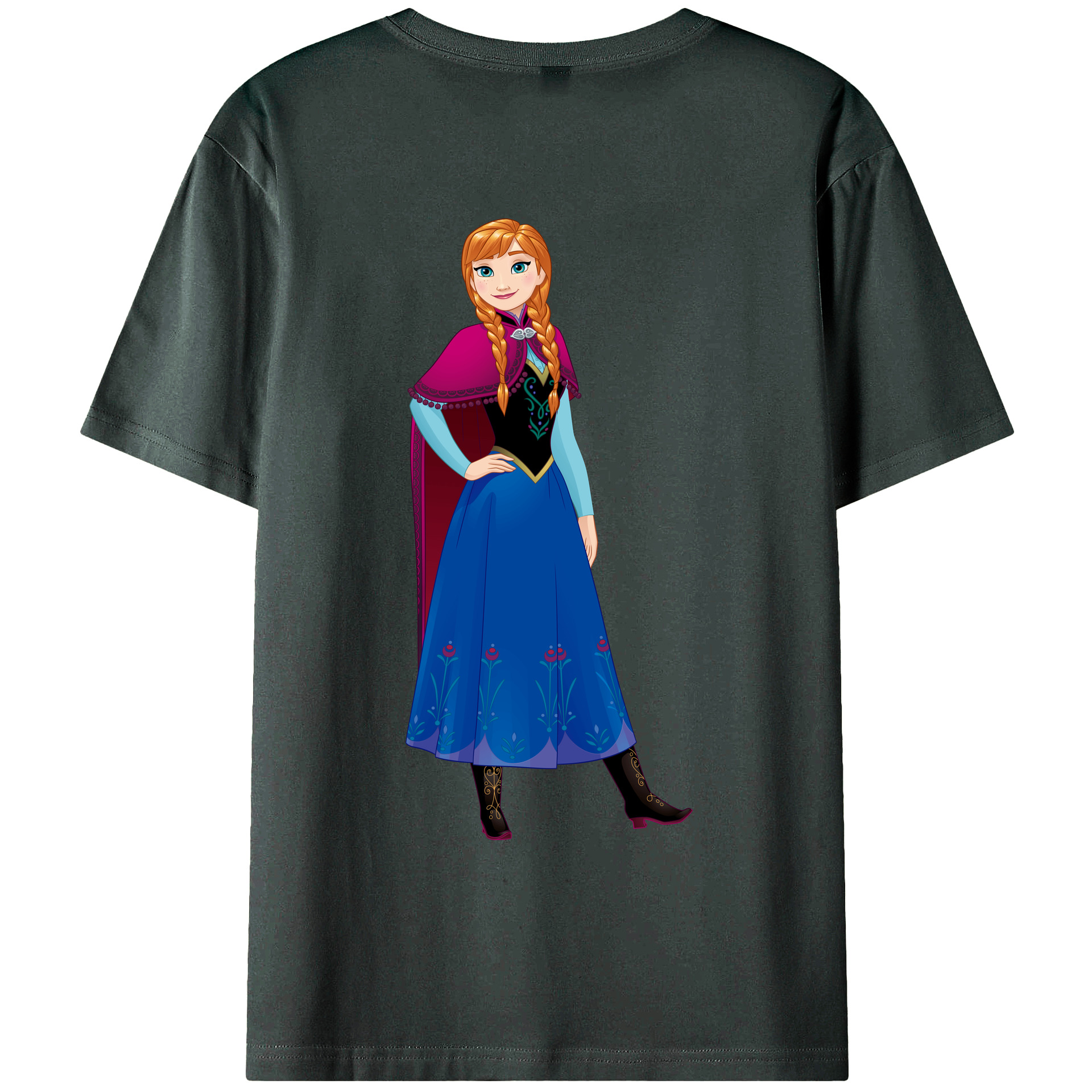 （画像用） アナと雪の女王 アンナ エルサ Frozen Anna Elsa 綿100％ メンズ半袖Tシャツ（バックプリント） 通気性